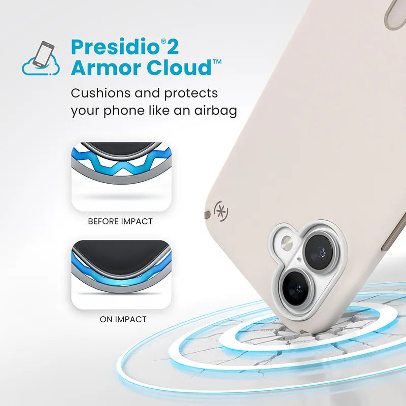 Speck Presidio2 Pro ClickLock & MagSafe - iPhone 16 Plus dėklas (Bleached Bone / Heirloom Gold / Hazel Brown)