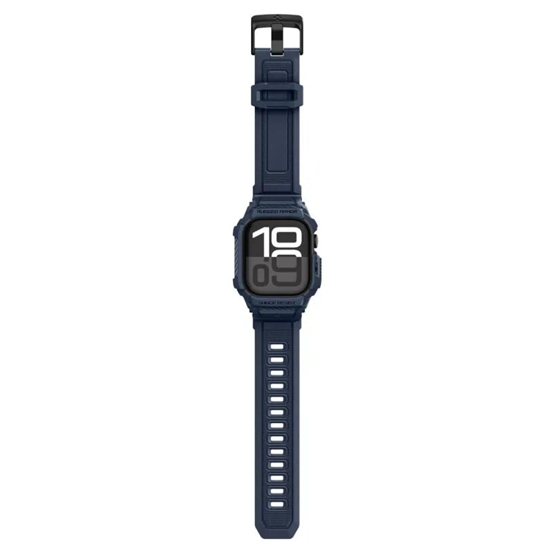 Spigen Rugged Armor Pro V2 – Apyrankė su dėklu, skirta Apple Watch 10/11 42mm (tamsiai mėlyna)
