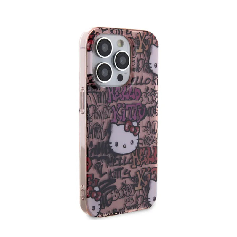 Hello Kitty IML Tags Graffiti – dėklas iPhone 14 Pro (rožinis)