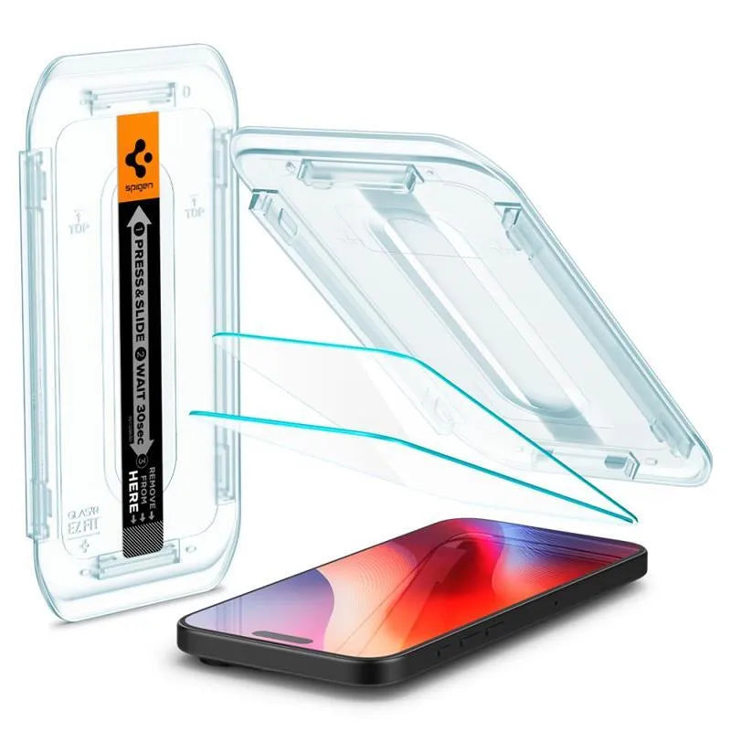 Spigen GLAS.TR EZ FIT 2-Pack – grūdintas stiklas, skirtas iPhone 16 Pro Max / 17 Pro Max, 2 vnt.