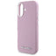 Karl Lagerfeld Saffiano Full Wrapped Elongated Metal Logo MagSafe - dėklas iPhone 16 (rožinis)