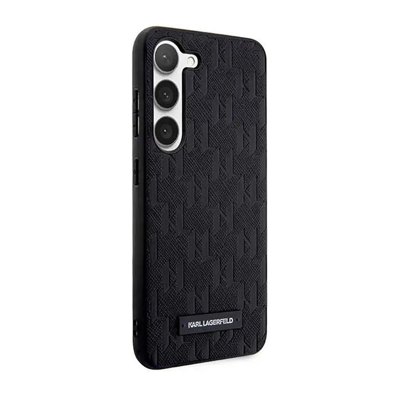 Karl Lagerfeld Saffiano Monogram Metal Logo – dėklas Samsung Galaxy S23+ (juodas)