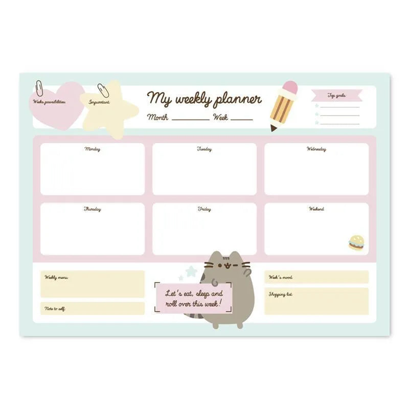 Pusheen – savaitinis planuotojas iš „Foodie“ kolekcijos, 54 puslapiai, A3