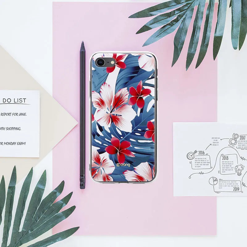 Crong Flower Case – iPhone SE (2022/2020) / 8 / 7 dėklas (raštas 03)
