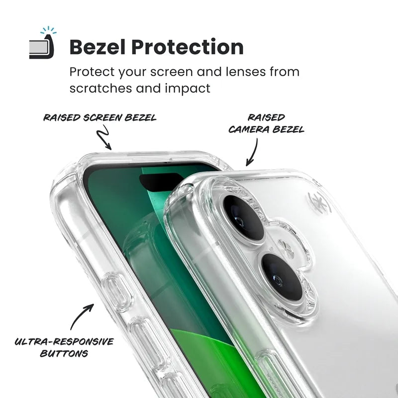 Speck Presidio Perfect-Clear – iPhone 17 dėklas (skaidrus)