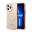 „Guess Gold Outline Translucent MagSafe“ – dėklas „iPhone 13 Pro“ (rožinis)