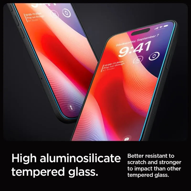 Spigen GLAS.TR EZ FIT 2-Pack – grūdintas stiklas, skirtas iPhone 16 Pro Max / 17 Pro Max, 2 vnt.