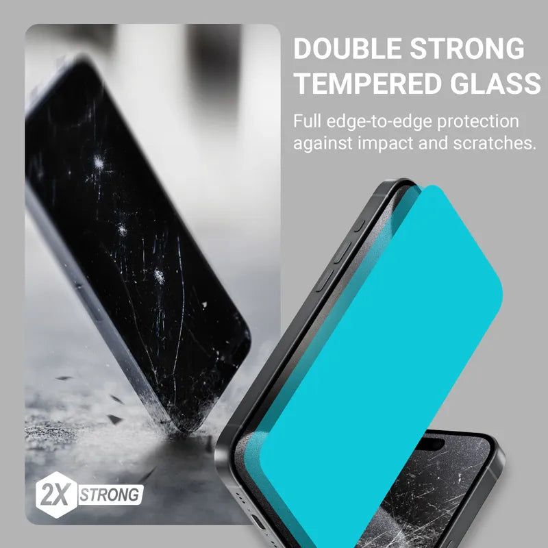 Crong EasyShield 2-Pack – grūdintas stiklas iPhone 16 / iPhone 15 (2 vnt.)