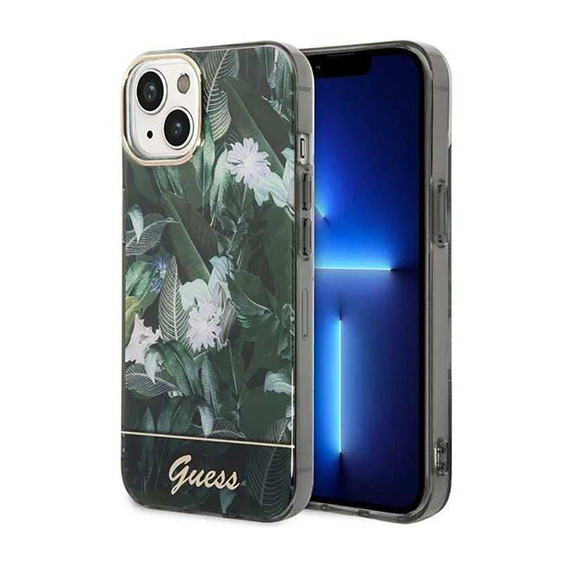„Guess Jungle Case“ – dėklas „iPhone 14 Plus“ (žalias)
