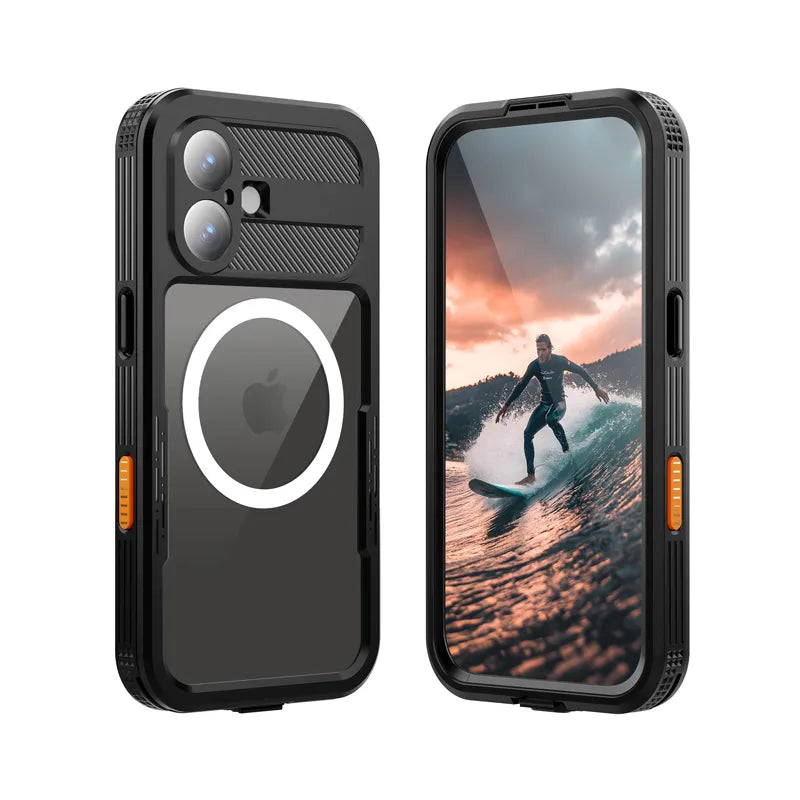 Crong Seal Cover - IP68 vandeniui atsparus dėklas, skirtas iPhone 17 (juodas)