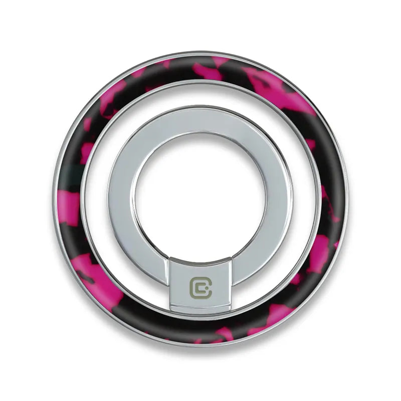 Crong Deluxe RING Holder – MagSafe magnetinis telefono laikiklis (Pink Tortoise)