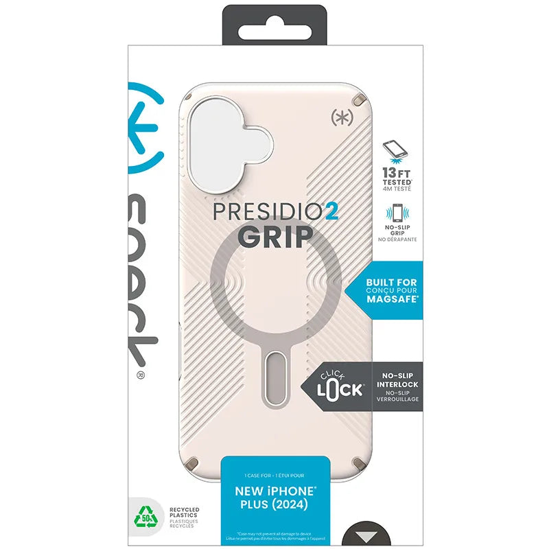 Speck Presidio2 Grip ClickLock & MagSafe - iPhone 16 Plus dėklas (Bleached Bone / Heirloom Gold / Hazel Brown)