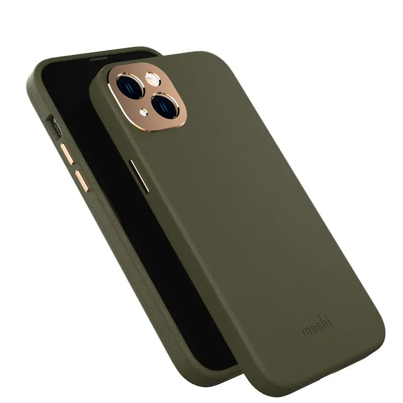 Moshi Napa MagSafe – odinis dėklas skirtas iPhone 14 Plus (kadagių žalia)