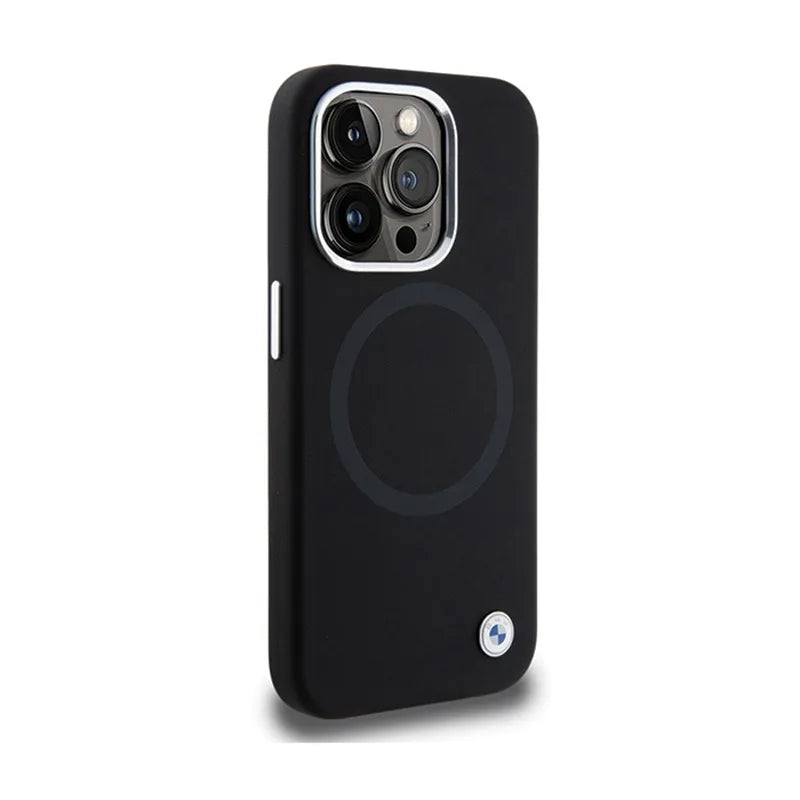 BMW Signature Liquid Silicone MagSafe - dėklas, skirtas iPhone 15 Pro Max (juodas)