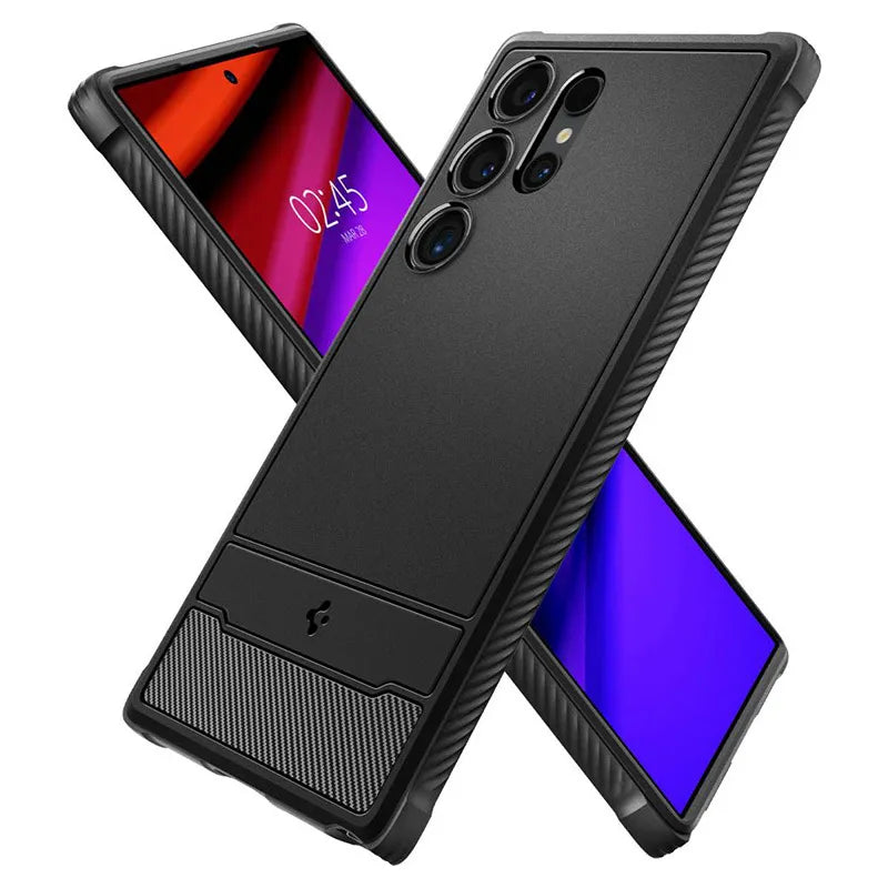 Spigen Rugged Armor - Dėklas, skirtas Samsung Galaxy S24 Ultra (Matinė juoda)