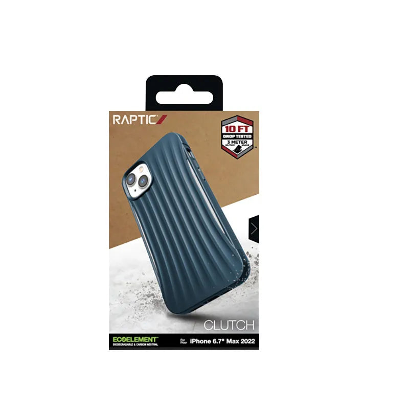 X-Doria Raptic Clutch – Biologiškai skaidus dėklas, skirtas iPhone 14 Plus (atsparus kritimams iš 3 m aukščio) (Mėlynas)