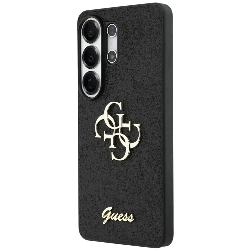 „Guess Fixed Glitter Big 4G Metal Logo“ – Samsung Galaxy S26 Ultra dėklas (juodas)