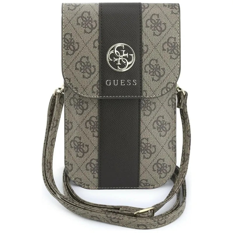 Guess 4G & Classic Logos Stripe Strap – telefono rankinė (ruda)