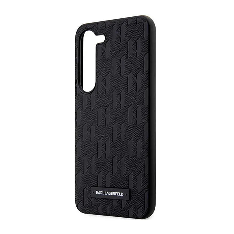 Karl Lagerfeld Saffiano Monogram Metal Logo – dėklas Samsung Galaxy S23+ (juodas)
