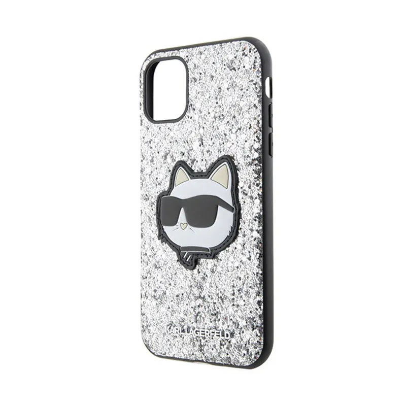 Karl Lagerfeld NFT Glitter Choupette Patch – Dėklas skirtas iPhone 11 (Sidabrinis)