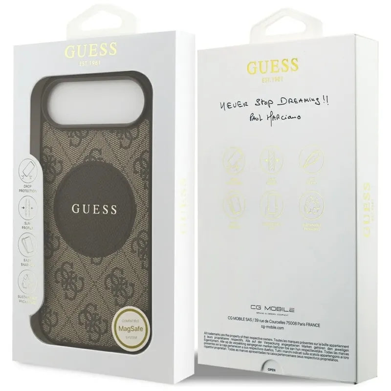 Guess 4G Circle Classic Logo MagSafe – Dėklas iPhone Air (Rudas)