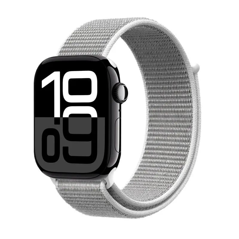 Crong Nylon – sportinė apyrankė, skirta Apple Watch 44/45/46/49 mm (sidabrinė pilka)