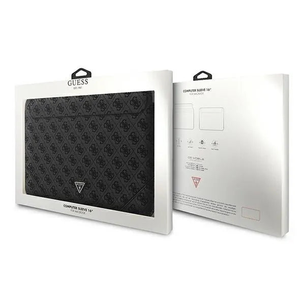 Guess 4G Uptown Triangle Logo Sleeve – 16" nešiojamojo kompiuterio dėklas (juodas)