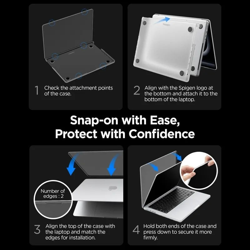 Spigen AirSkin – MacBook Pro 14" dėklas (M5/M4/M3/M2/M1/2026-2021) (Frost Clear)