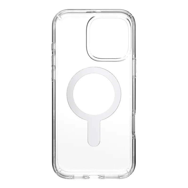 Speck Presidio Perfect-Clear ClickLock & MagSafe – dėklas iPhone 16 Pro Max (skaidrus / chromuotas užbaigimas / Serene Silver)