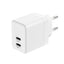 Crong Ultra Compact GaN – sieninis įkroviklis 2x USB-C 35W PD 3.0 su PPS (baltas)