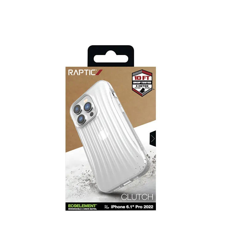 X-Doria Raptic Clutch - Biologiškai skaidus dėklas, skirtas iPhone 14 Pro (apsauga kritus iš 3m) (skaidrus)