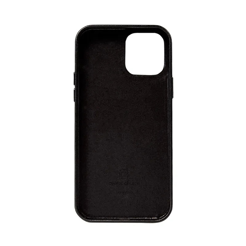 Crong Essential Cover - iPhone 12 Pro Max dirbtinės odos dėklas (juodas)