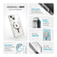 Speck Gemshell Grip + MagSafe – dėklas iPhone 17e / 16e / 15 / 14 / 13 (skaidrus / chromo apdaila)