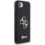 Guess Fixed Glitter Big 4G - Dėklas iPhone 16e (juodas)