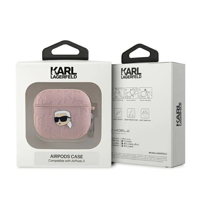 Karl Lagerfeld Monogram Karl Head – AirPods 3 dėklas (rožinis)