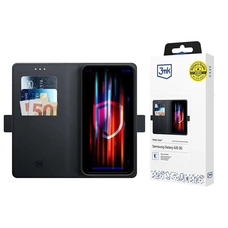 3mk Wallet Case - dėklas-knygutė Samsung Galaxy A57 (juodas)
