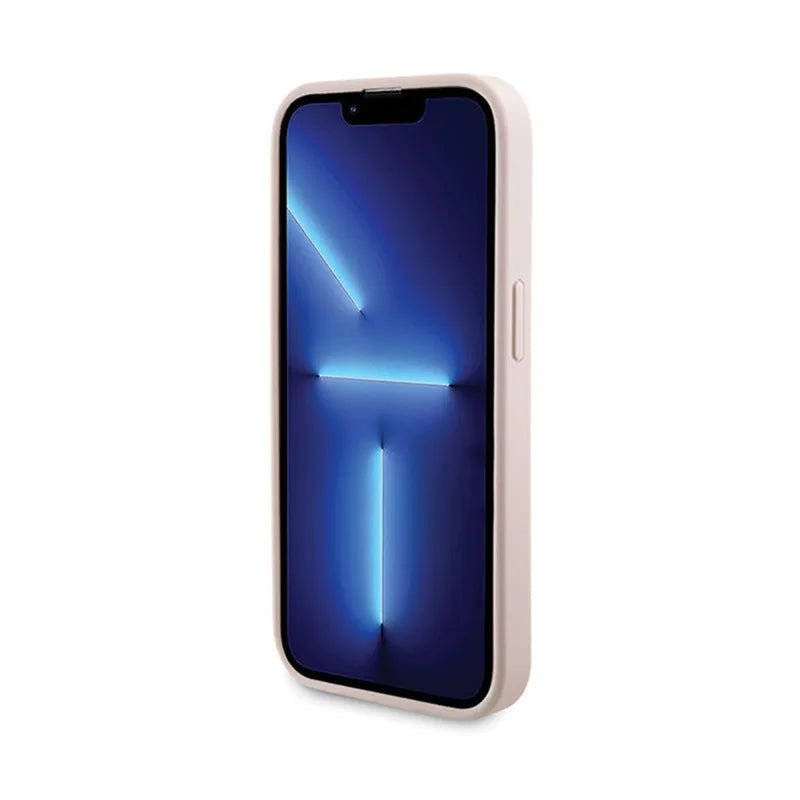 „Guess“ rinkinys „MagSafe 4G Metal Gold Logo“ – dėklo komplektas + „Power Bank“ 5000 mAh „MagSafe“ „iPhone 15 Pro“ (rožinis)