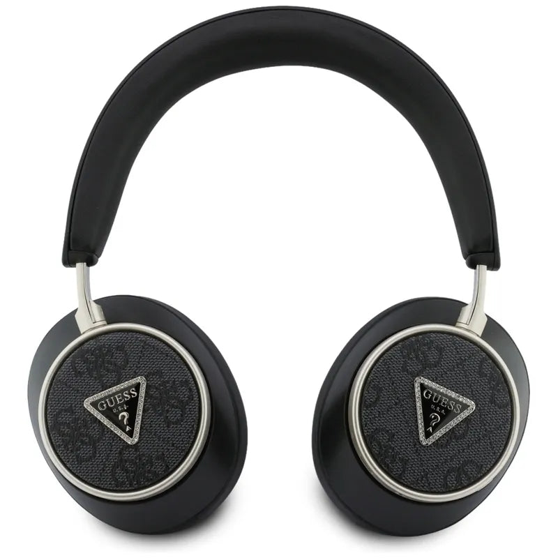 Guess 4G Triangle Logo – belaidės „Bluetooth V5.4“ ENC „on-ear“ ausinės (juodos)
