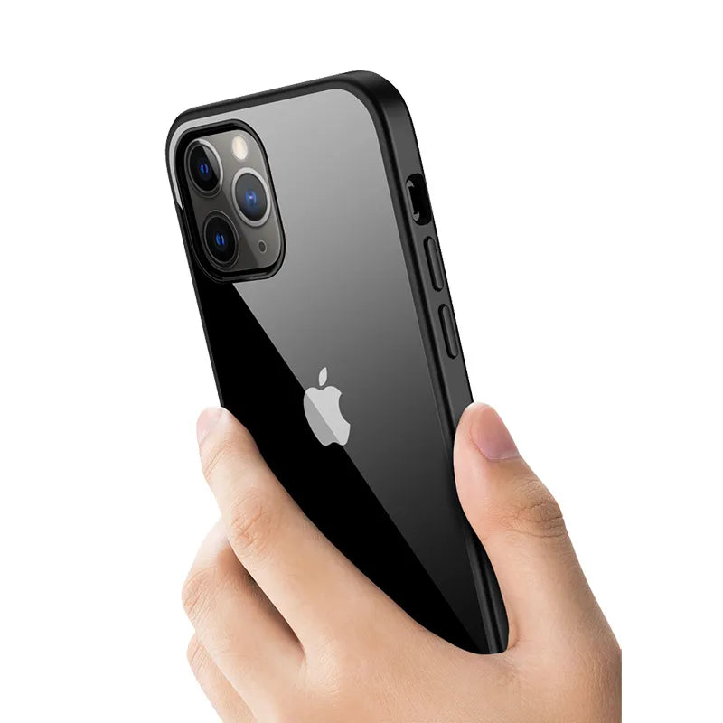 Crong Clear Cover – dėklas iPhone 12 Pro Max (juodas)