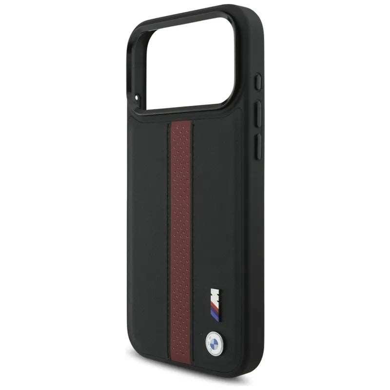 BMW M Perforated Stripe Logo MagSafe - iPhone 17 Pro Max dėklas (raudonas)
