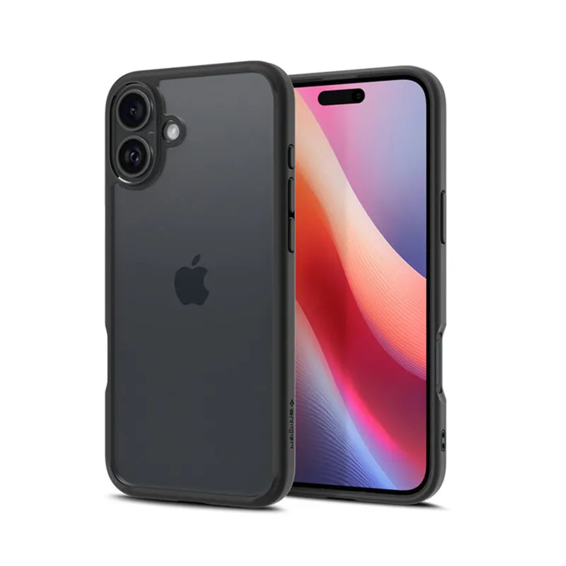 Spigen Ultra Hybrid – dėklas iPhone 16 telefonui (matinė juoda)