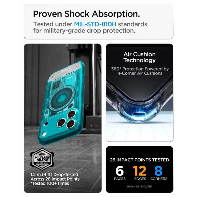 Spigen Ultra Hybrid Mag MagSafe – dėklas, skirtas iPhone 18 Pro Max / 17 Pro Max (C-One Bondi Blue)