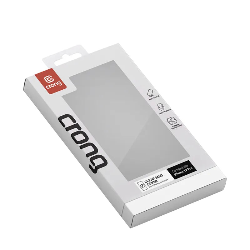 Crong Clear MAG Cover – MagSafe dėklas, skirtas iPhone 17 Pro (skaidrus)