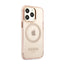„Guess Gold Outline Translucent MagSafe“ – dėklas „iPhone 13 Pro“ (rožinis)