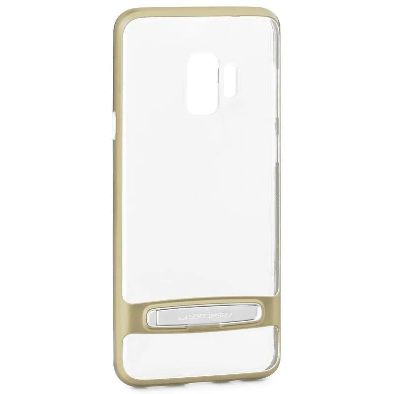 Mercury Dream Bumper – Dėklas Samsung Galaxy S9 su metaliniu stovu (auksinis)