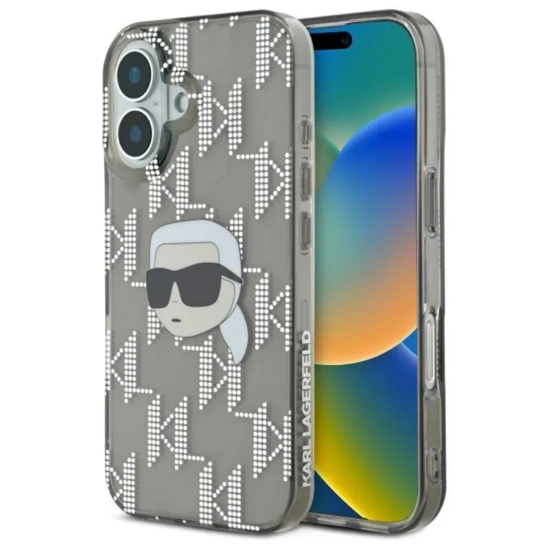 Karl Lagerfeld IML Karl Head Electroplated - dėklas, skirtas iPhone 16 (juodas)