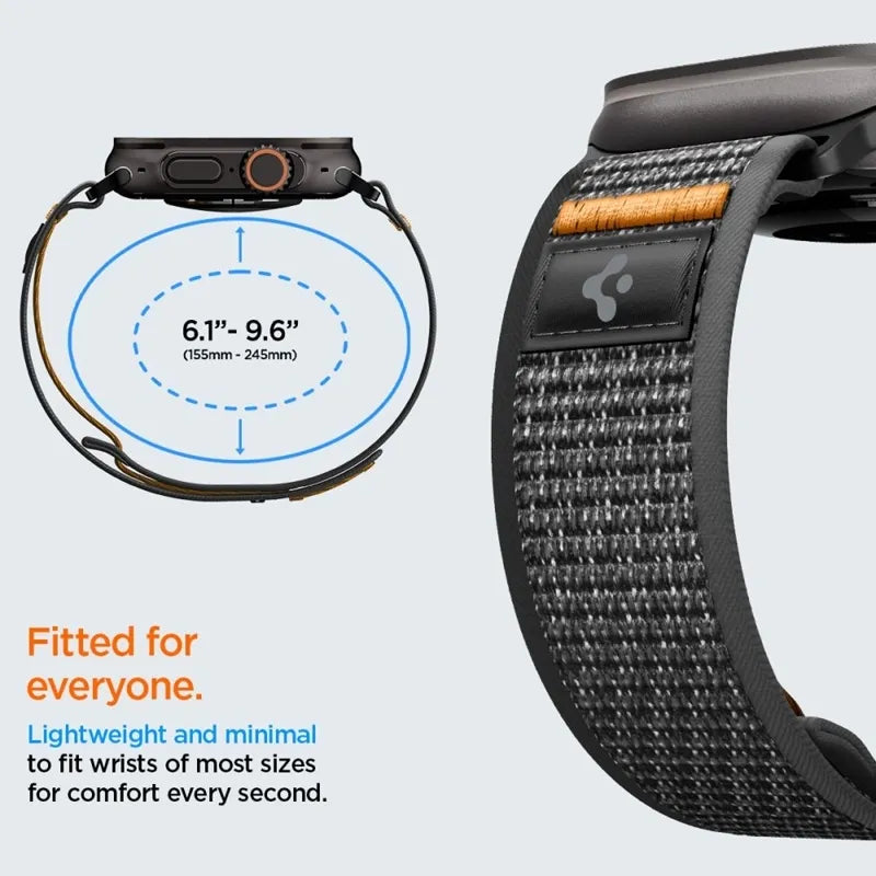 Spigen Athlex Air 2 – Apple Watch dirželis 44/45/46/49 mm (Active Black / Orange)