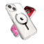 Speck Gemshell Grip + MagSafe – dėklas iPhone 17e / 16e / 15 / 14 / 13 (skaidrus / chromo apdaila)