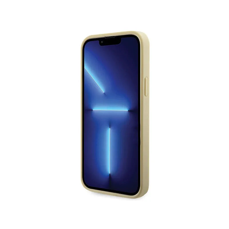 Guess Rhinestone Triangle – dėklas iPhone 14 Plus (auksinis)