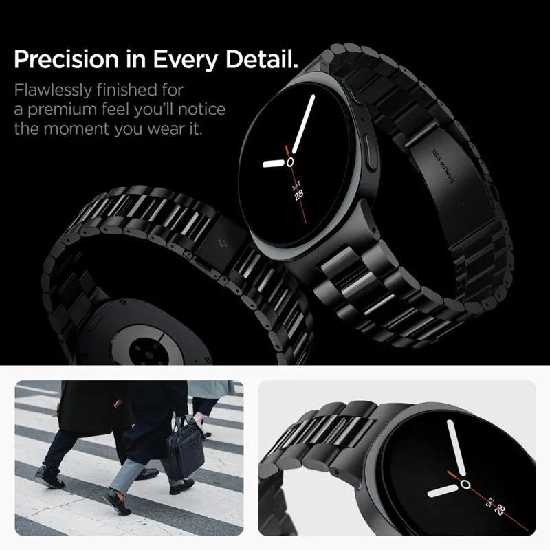 Spigen Modern Fit Band 316L - Apyrankė skirta Samsung Galaxy Watch 9 / 8 / 8 Classic 40 / 44 / 46 mm (Juoda)